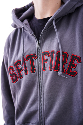 Mikina Spitfire - Zip Flames Script (černá)
