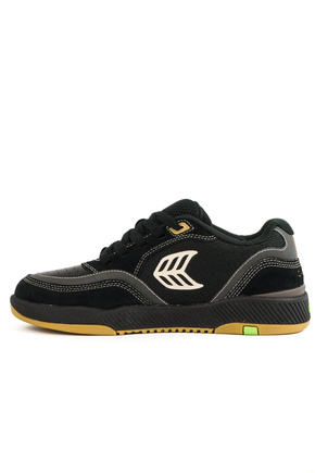 Boty Cariuma - Uba Pro Black Suede And Mesh Silver Cloud Logo Sneaker