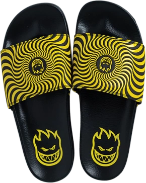 Žabky Spitfire - Bighead Swirl Slides (černá/žlutá)