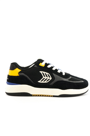 Boty Cariuma - Skategoat C25 Pro Black Suede and Mesh Ivory Logo Yellow Sneaker