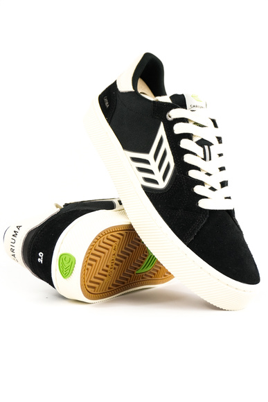 Boty Cariuma - Catiba Pro 2.0 Black Suede and Cordura Ivory Logo Sneaker