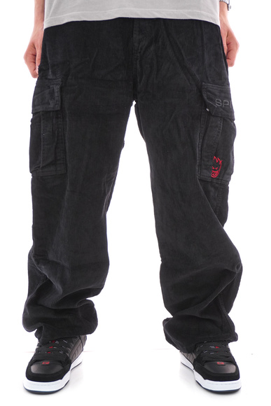 Kalhoty Spitfire - Classic 87 Corduroy Cargo (černé)