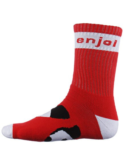 Ponožky Enjoi - Panda Feet Crew (červené)
