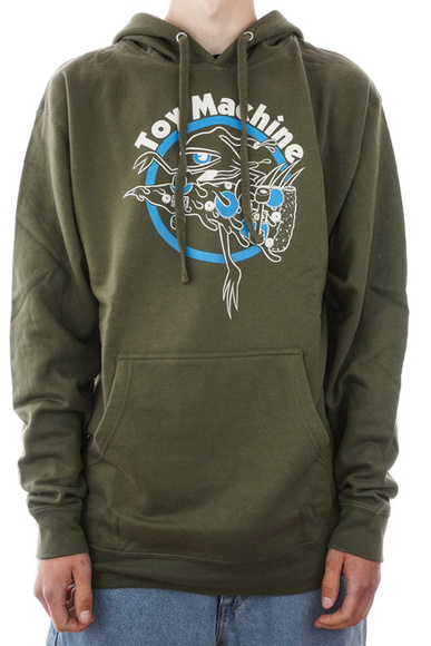 Mikina Toy Machine - Pizza (army)