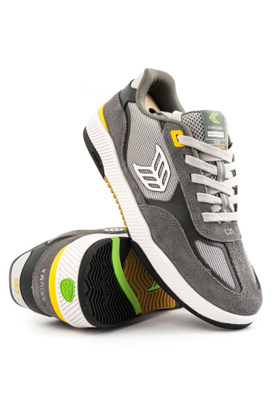 Boty Cariuma - Skategoat C25 Pro Charcoal Grey Suede Light Grey Mesh Ice Logo Yellow Sneaker