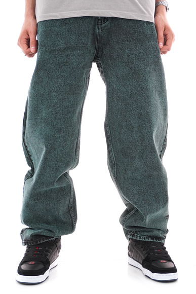 Kalhoty Krooked - PT Eyes Denim Twill (zelené přebarvení)