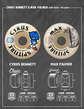 Spitfire Wheels - F4 99du Classic Cyrus Bennett Burn Squad (přírodní)