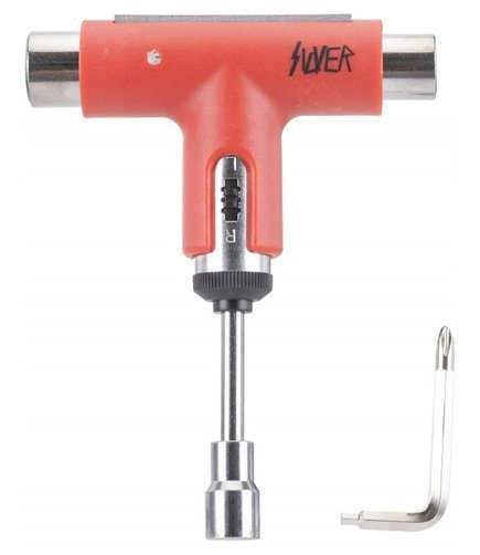 Skateboardový klíč Silver - Neon (červený)