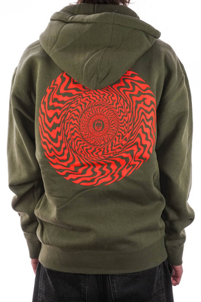 Mikina Spitfire - Zip Swirld Classic (army/red)