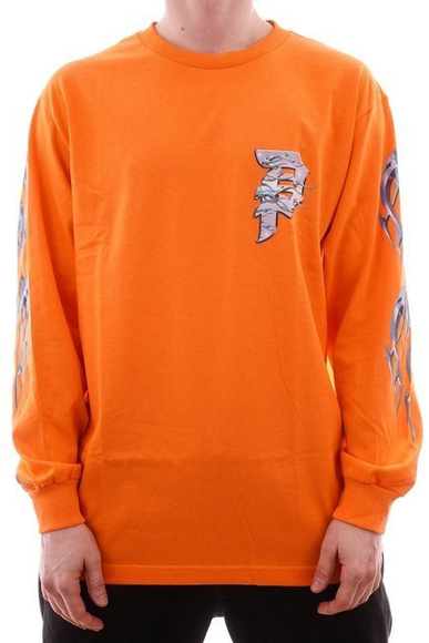 Primitive s dlouhým rukávem -Dirty P Chrome Flames (oranžová)