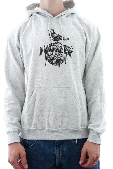 Thrasher x Antihero mikina - Hood Cover The Earth (ash)