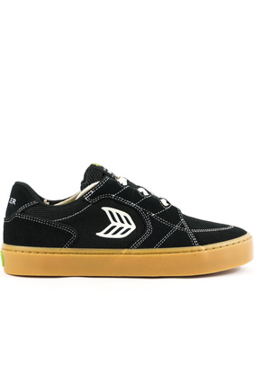 Boty Cariuma - T20 Pro Gum Black Suede and Mesh Ivory Logo Contrast Thread Sneaker