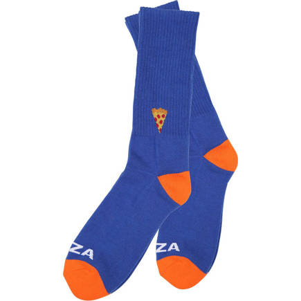 Ponožky na pizzu - Emoji (modré/oranžové)