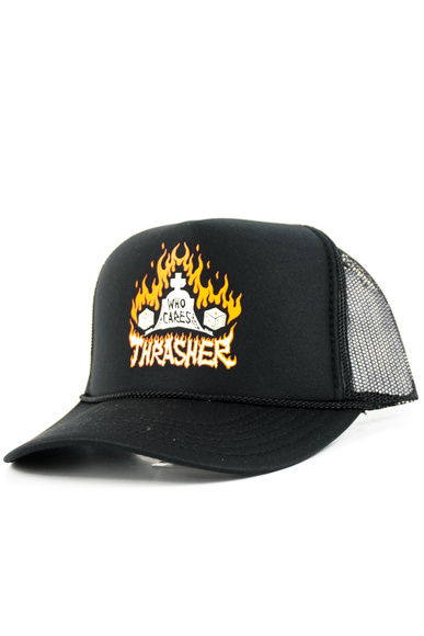 Kšiltovka Thrasher - Who Cares by Neckface trucker (černá)