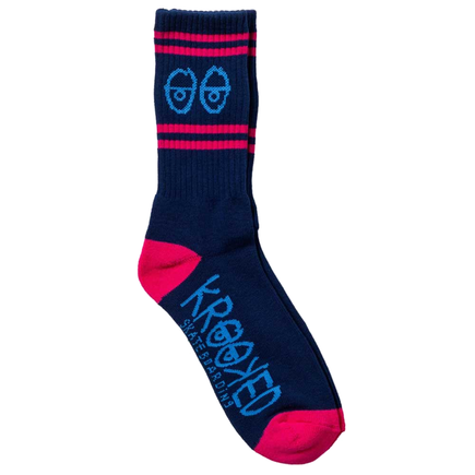 Ponožky Krooked - Eyes Emb (navy/magenta)