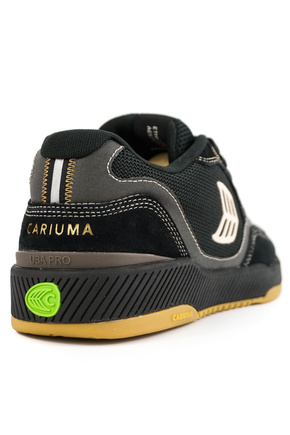 Boty Cariuma - Uba Pro Black Suede And Mesh Silver Cloud Logo Sneaker