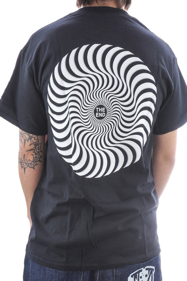 Tričko Spitfire - Classic Swirl Overlay černá/bílá/šedá