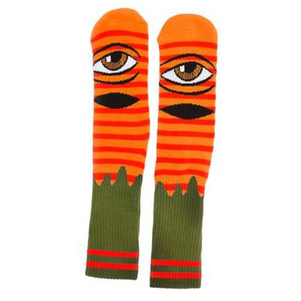 Ponožky Toy Machine - Sect Eye Stripe (army/orange)