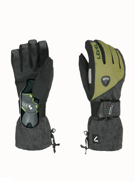 Snowboardové rukavice Level - Fly (olivově zelené) 