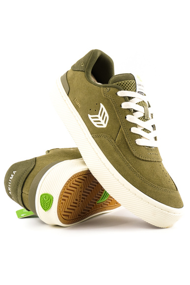 Boty Cariuma - Luan Pro Olive Green Suede Ivory Logo Burnt Olive Sneaker