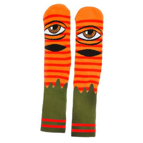 Ponožky Toy Machine - Sect Eye Stripe (army/orange)