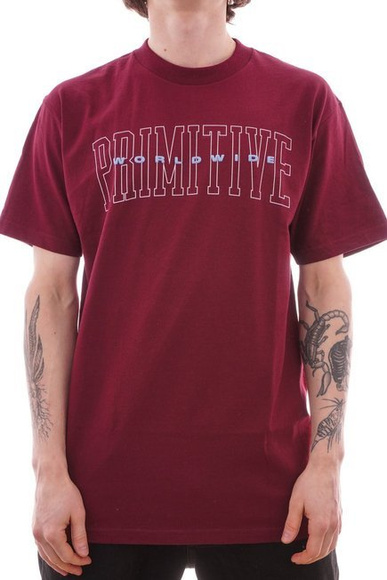 Tričko Primitive - Worldwide (burgundy)