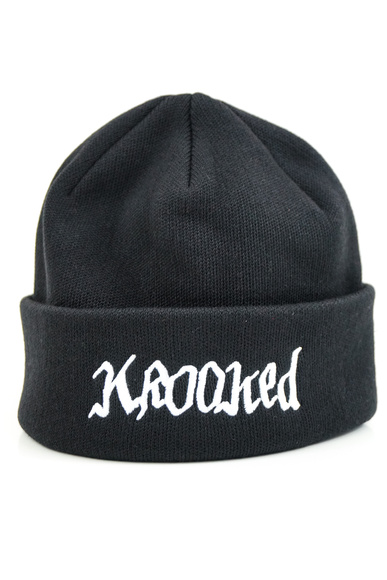 Kšiltovka Krooked - Double Ok Script Beanie (černá/bílá)