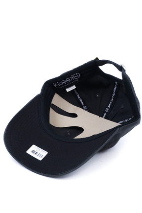 Klobouk Krooked Moonsmile Script Hat - Charcoal/Yellow