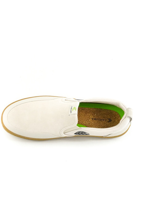 Boty Cariuma - Slip On Skate Pro Vintage White Suede and Canvas Black Logo