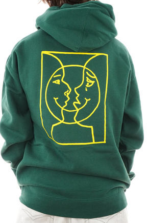 Mikina Krooked - Moonsmile raw/tmavě zelená/žlutá