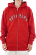 Mikina Spitfire - Zip Old E Emb (červená/bílá)