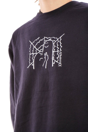 Mikina Krooked - Moonsmile Raw černá/žlutá