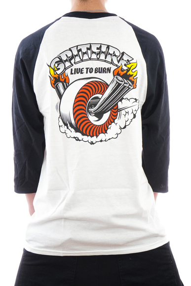 Spitfire 3/4 dlouhý rukáv - Burnout (bílá/černá/multi)
